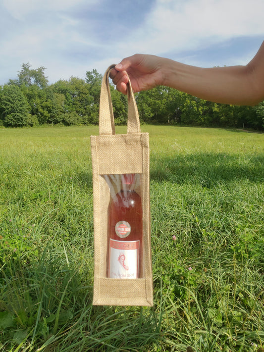 Burlap wine bag with handles, unique party favor, Wedding gifts, wedding favors, Wine bag